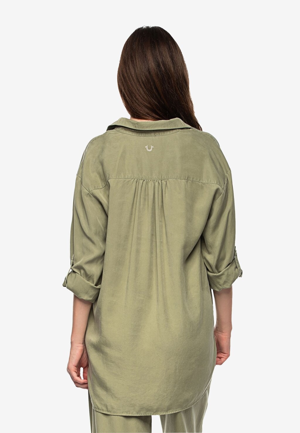 

Блузка на пуговицах True Religion, оливковый