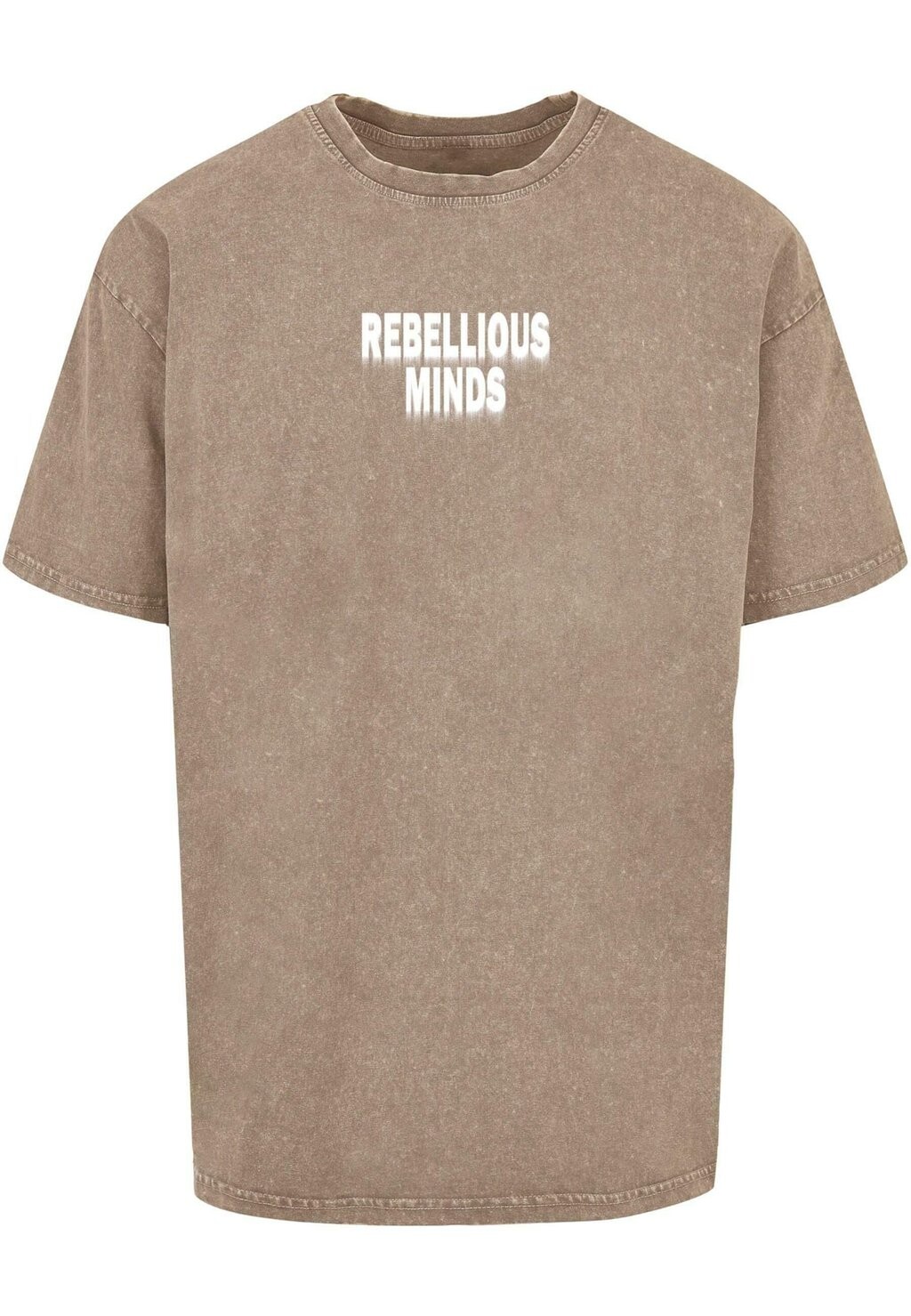 

Футболка с принтом REBELLIOUS MINDS ACID WASHED Merchcode, хаки