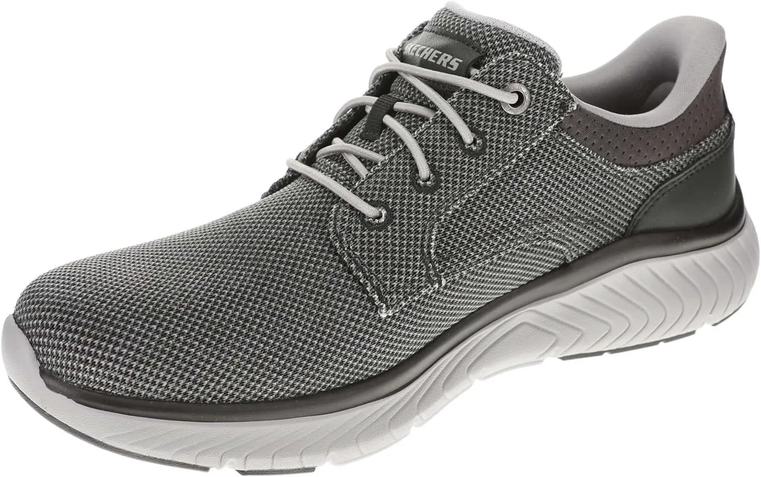 Мужские кроссовки Skechers USA Arch Fit Crosser - Ruger с гладким носком и шнуровкой-банджи, черный — фото 4