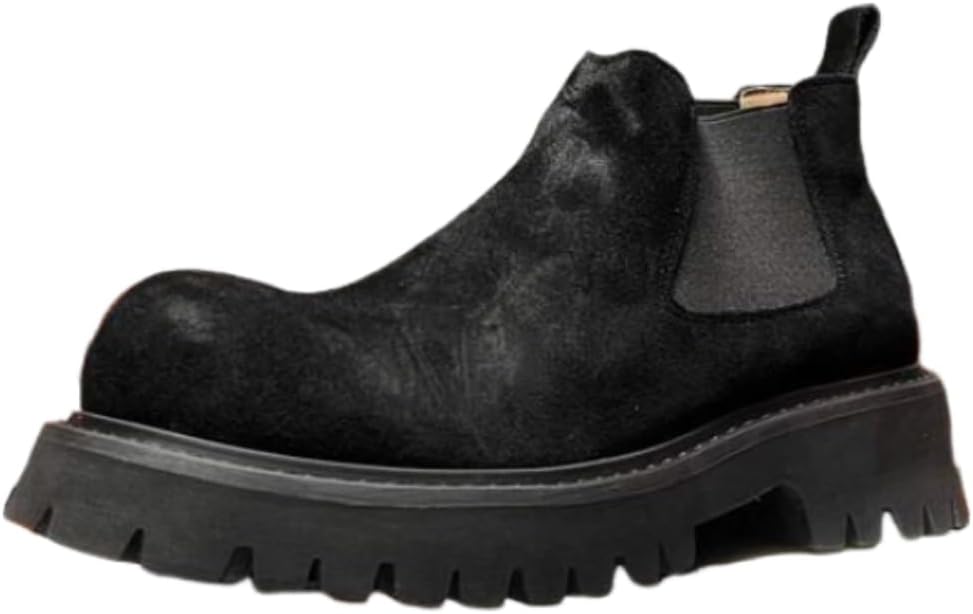 

Мужские ботинки Chelsea Breathe с модной толстой подошвой, удобные замшевые ботинки на высокой подошве, подходящие для повседневного и официального стиля Lexamen, черный