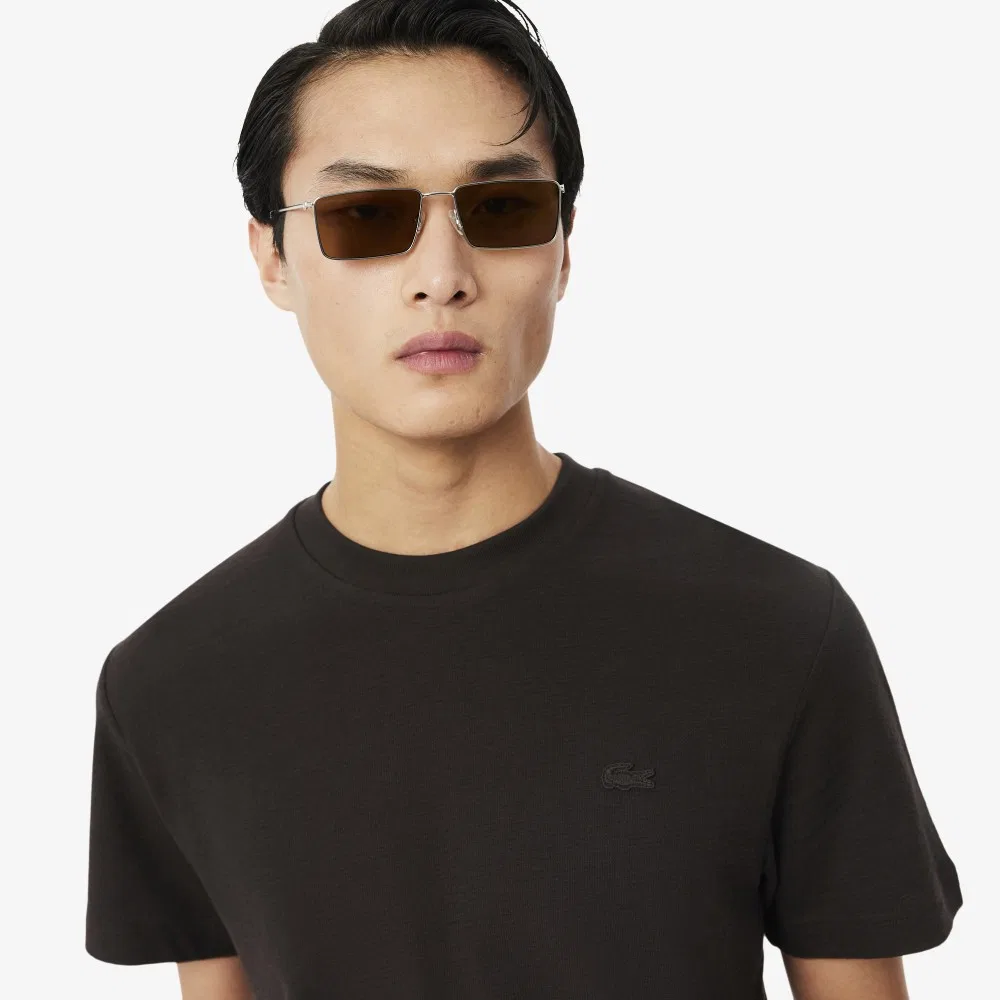 Футболка мужская Lacoste, из крепа, коричневый — фото 2