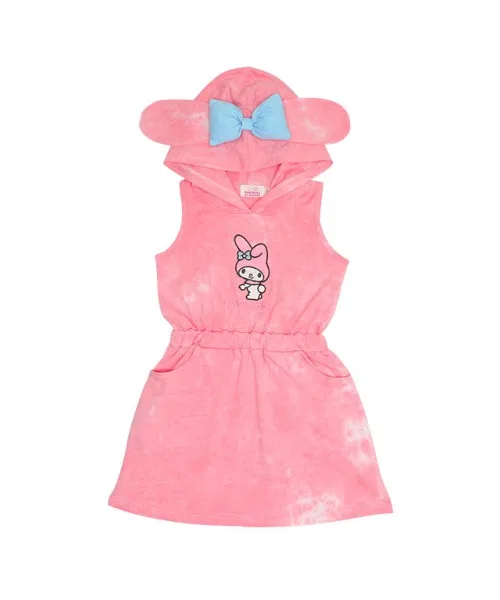 Детское платье с тай-дай принтом Sanrio с капюшоном бирюзовое — фото 2