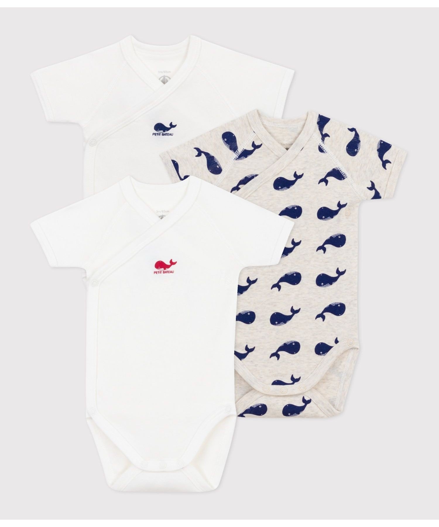 Комплект из трех предметов: боди с короткими рукавами PETIT BATEAU, Multicolor 1