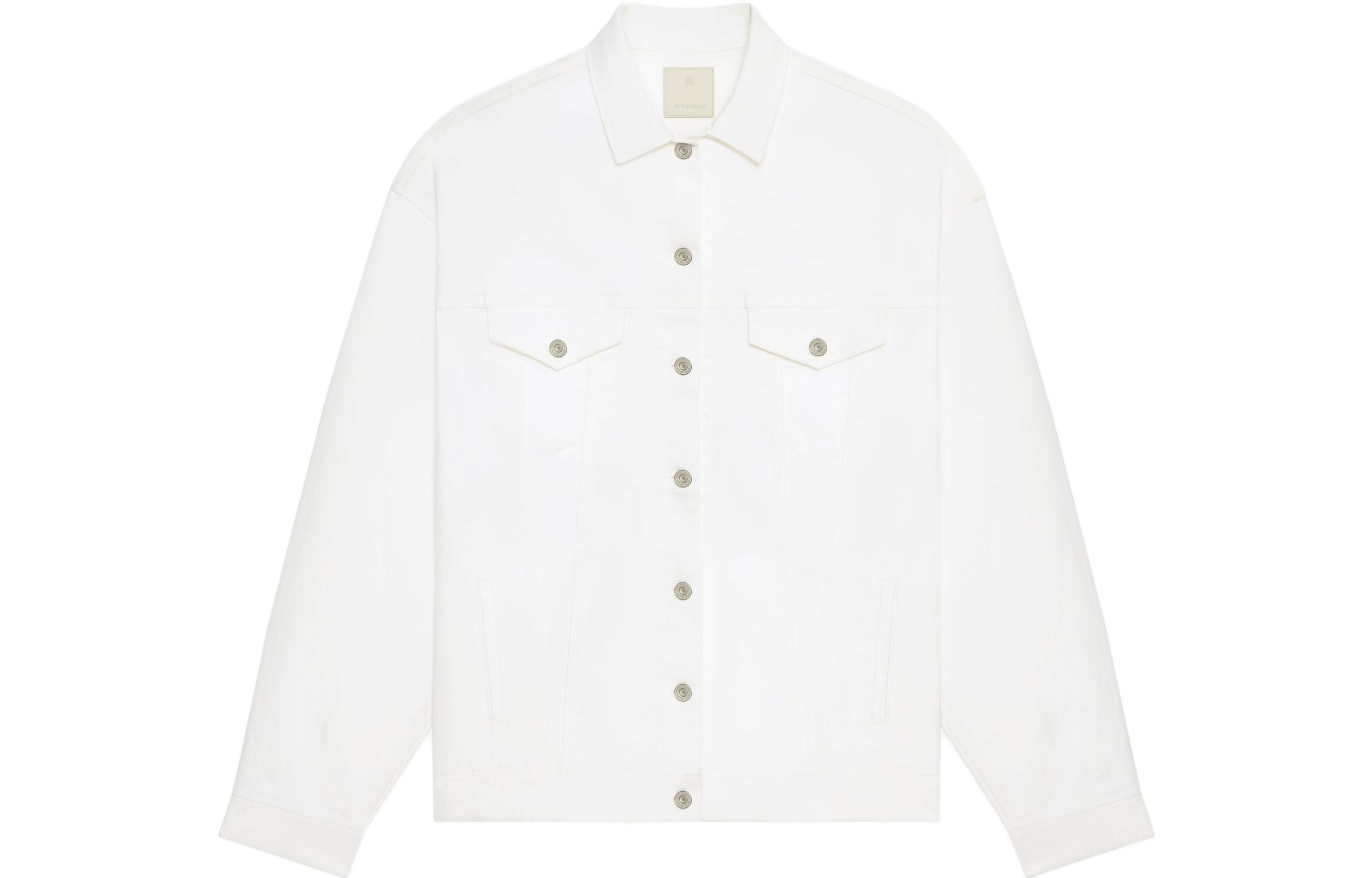 Givenchy Джинсовая куртка на пуговицах свободного кроя, White — фото 3