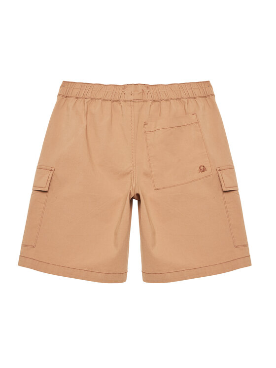 Шорты из ткани обычного кроя 4L2VC9046 United Colors Of Benetton, бежевый — фото 2