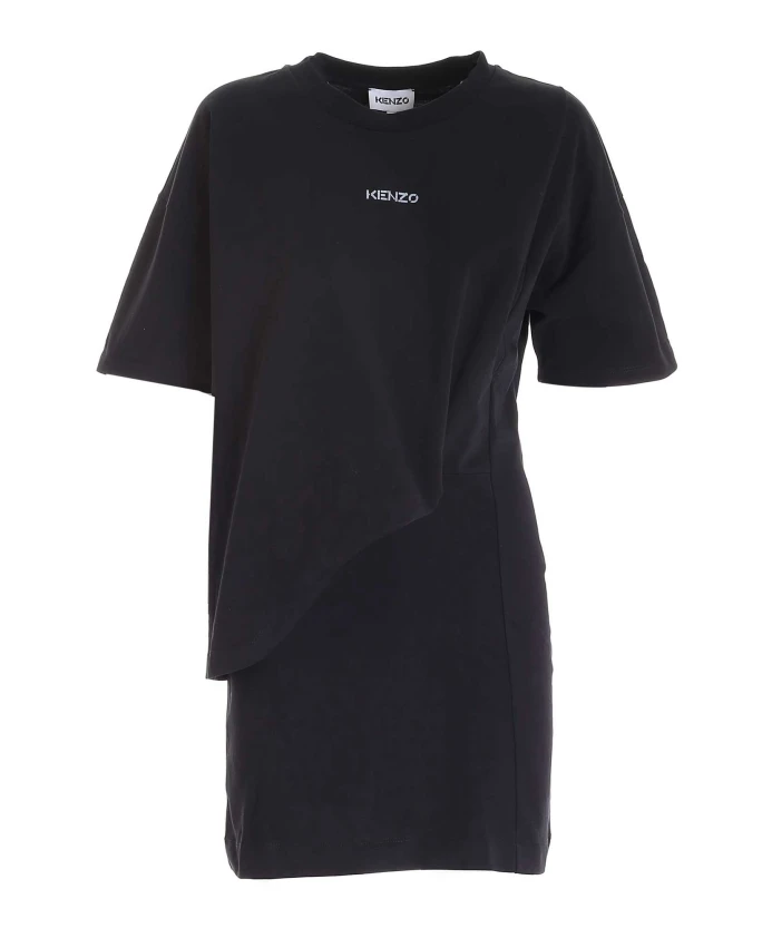 

Платье Футболка с асимметричным логотипом Kenzo, черный