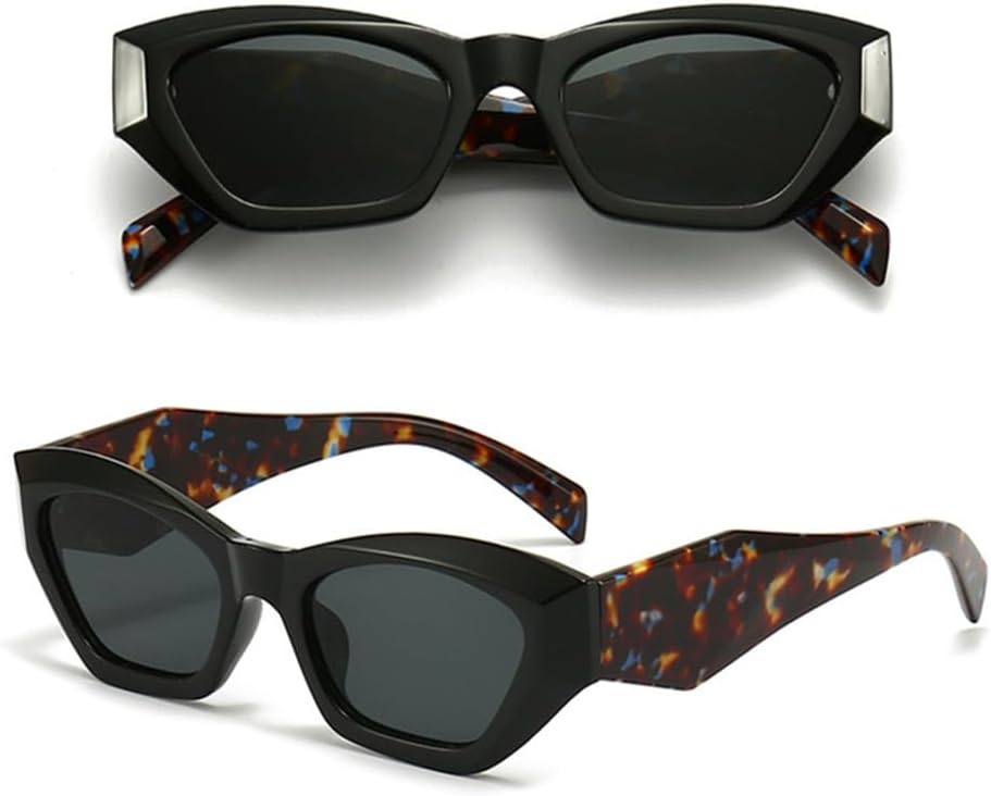 

Солнцезащитные очки Polygon Cat Eye для женщин, ретро-стиль, разноцветный леопардовый принт, защита от УФ-излучения UV400 для мужчин, градиентные солнцезащитные очки generic, C3