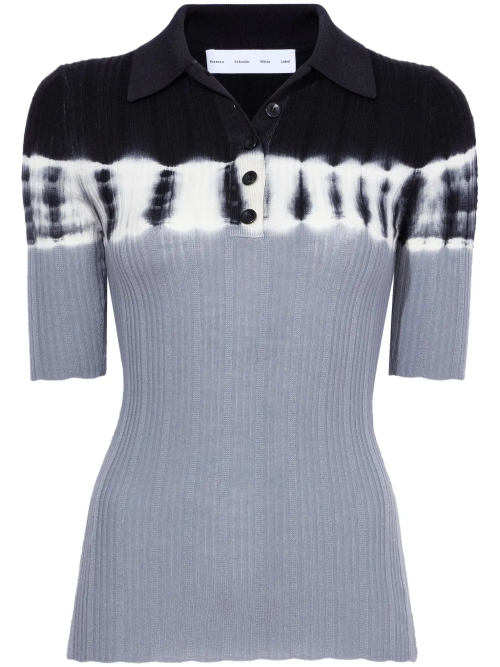 

Шерстяная рубашка поло в двух тонах Proenza Schouler White Label, черный