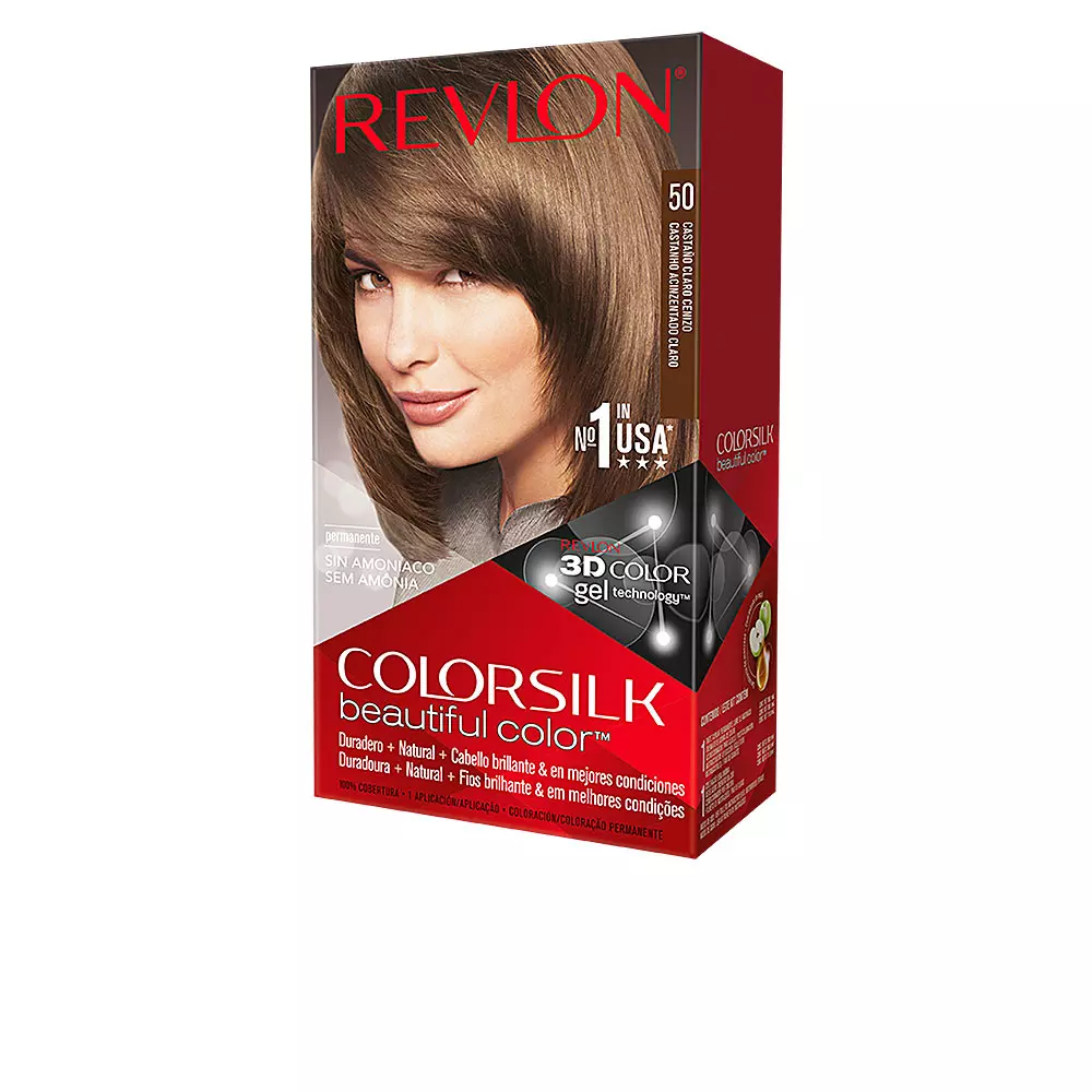 

Краска для волос Colorsilk tinte Revlon Mass Market, цвет 50-castaño claro cenizo, 1 шт.