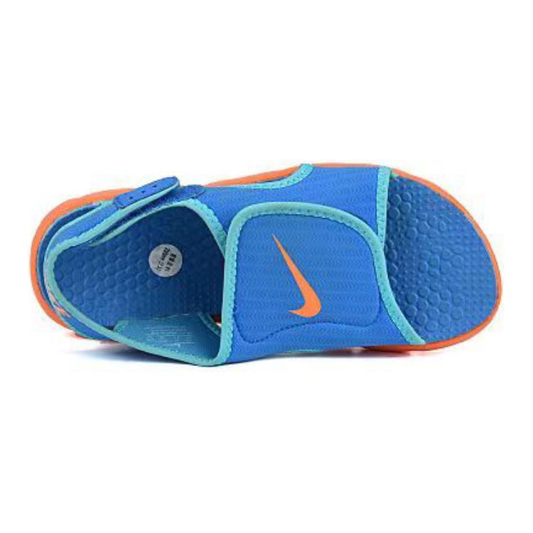 Nike Sunray Adjust 4 Противоскользящие Износостойкие Детские Сандалии Синий Оранжевый — фото 3