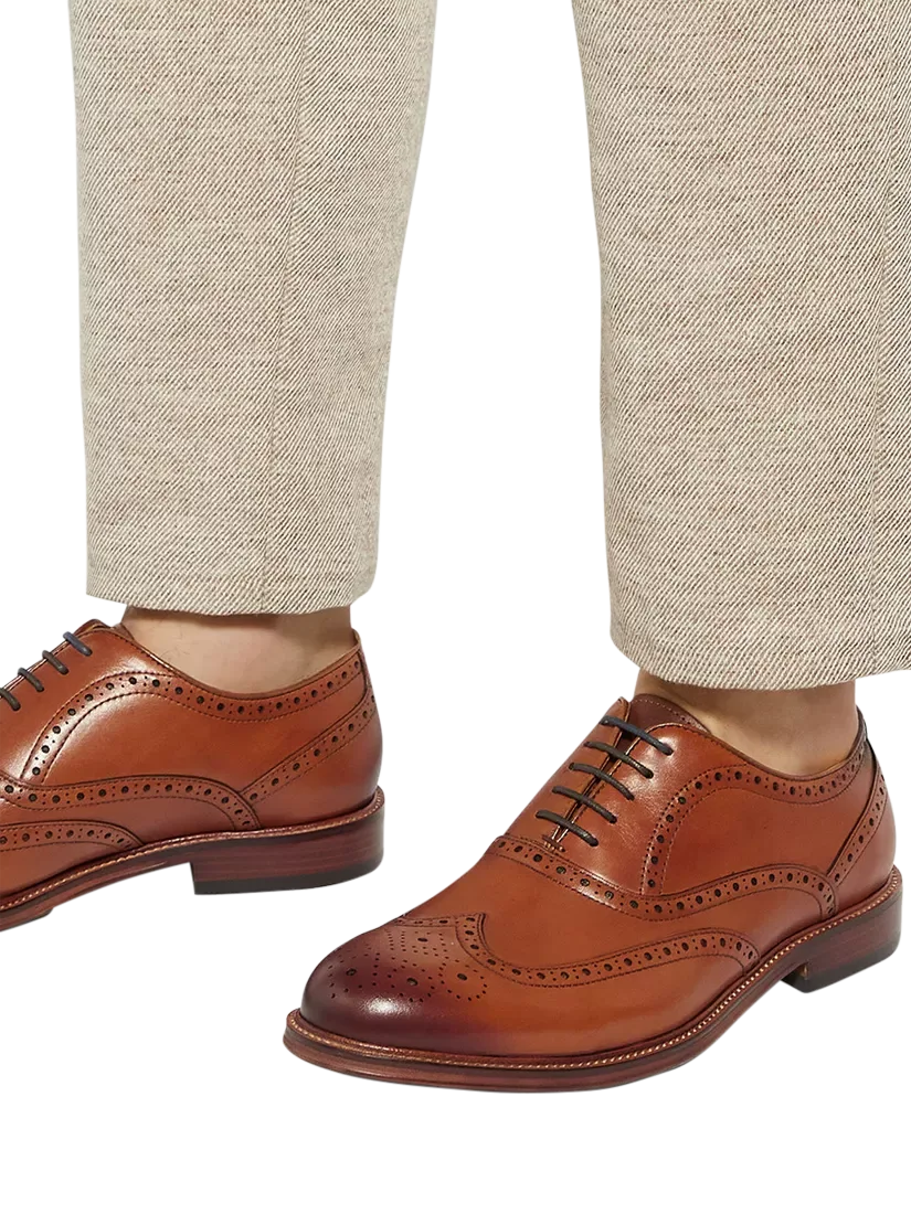 Кожаные броги Solihull Wide Fit, коричневый цвет Dune London — фото 2