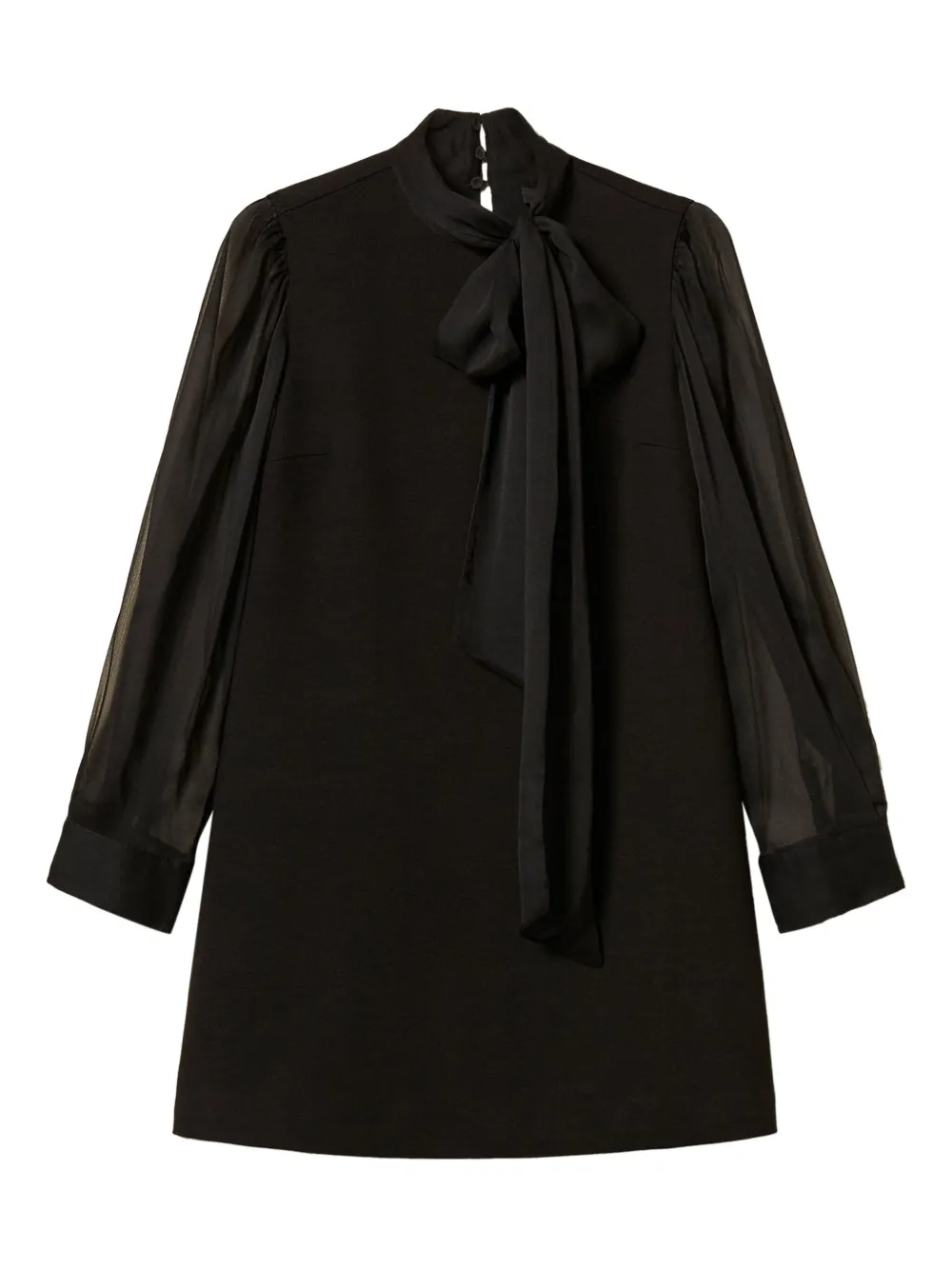 

Платье мини с прозрачными рукавами и бантом Twinset, черный