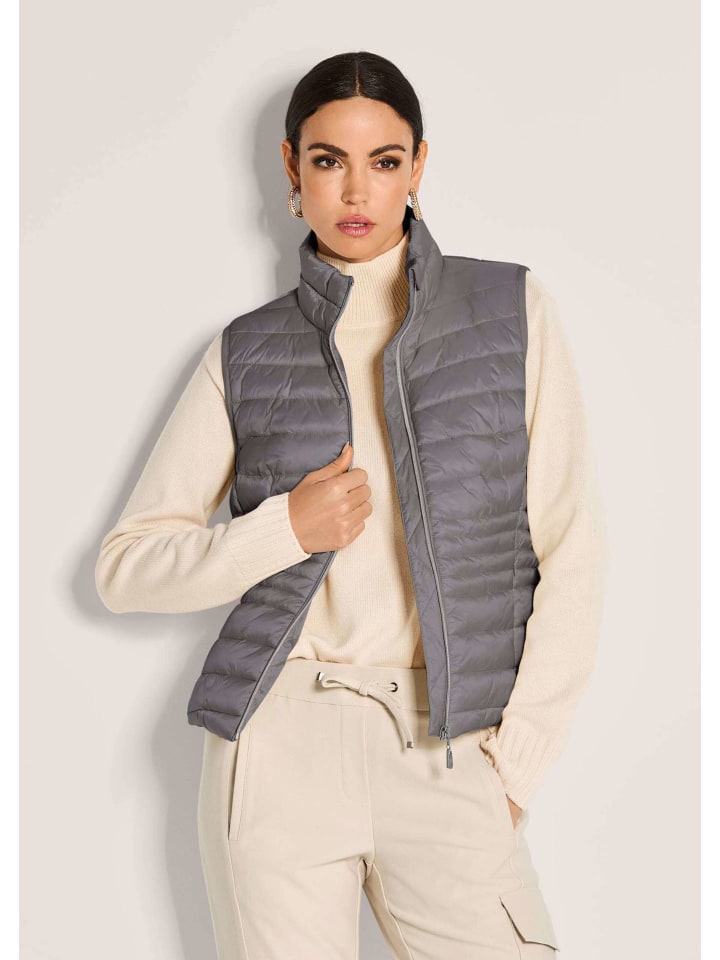 

MADELEINE Женский укороченный стеганый жилет свинцово-серого цвета