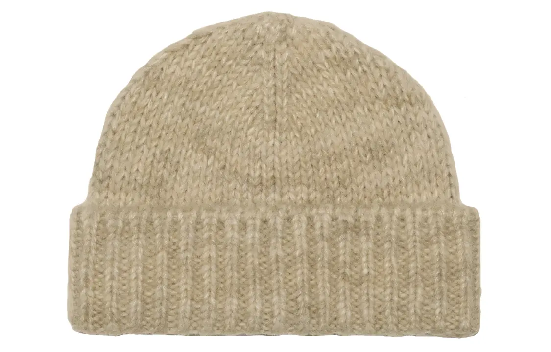 

Maison Margiela Альпака хлопковая женская вязаная шапка бежево-коричневая, Beige