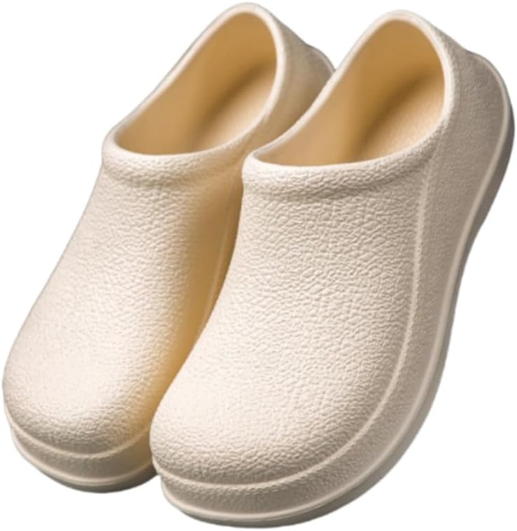 

Мужские всесезонные обувь для шеф-повара: противоскользящие, прочные, модные ботинки для кухни и дождя Hoalox, бежевый