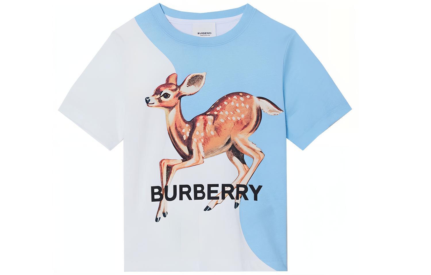 

Футболка детская Burberry, белый / голубой