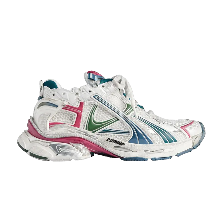 

Кроссовки Balenciaga Runner, White Dark Green Blue Pink