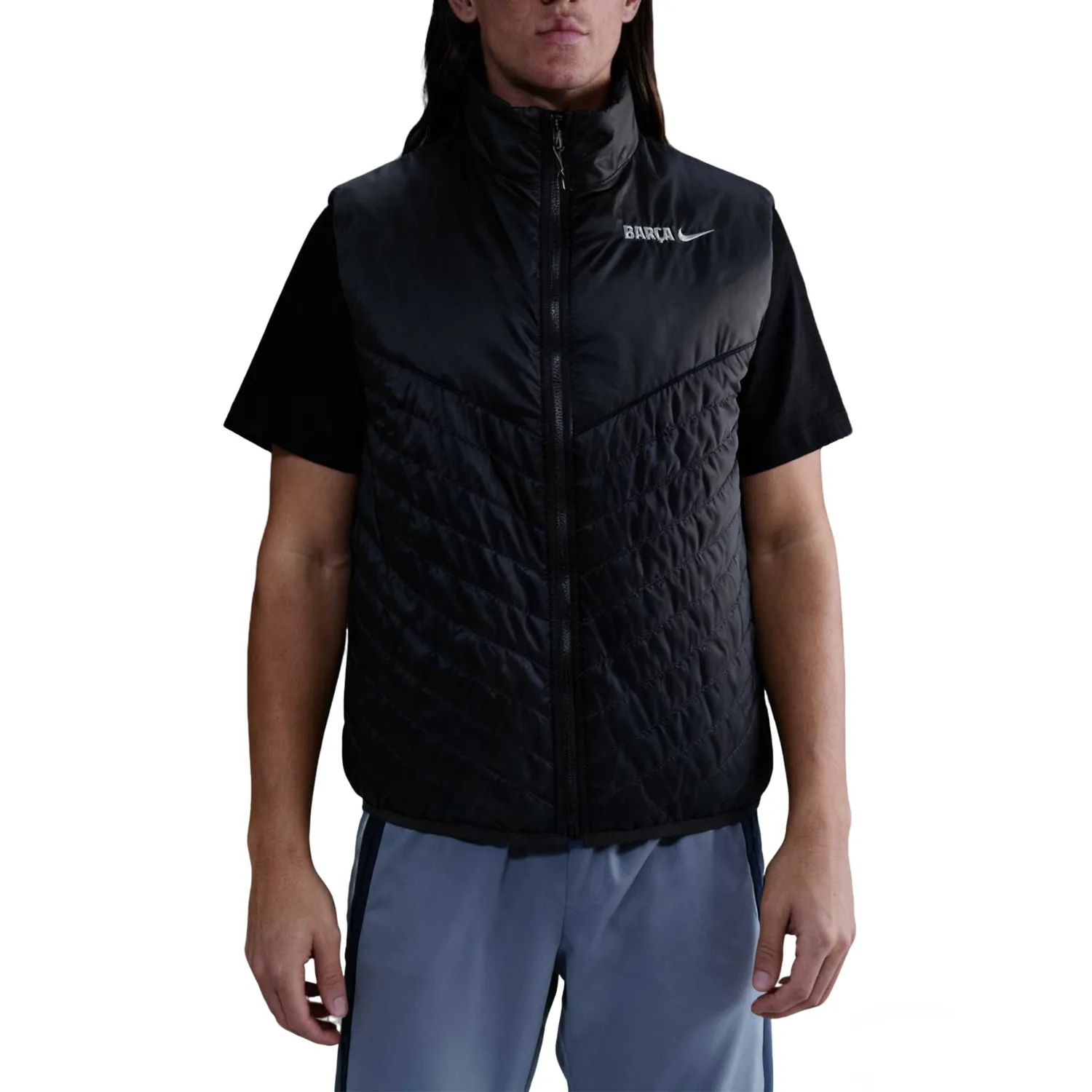 Nike Футболка-поло мужская FC Vests Charcoal Gray/Charcoal Gray/Smoke Gray