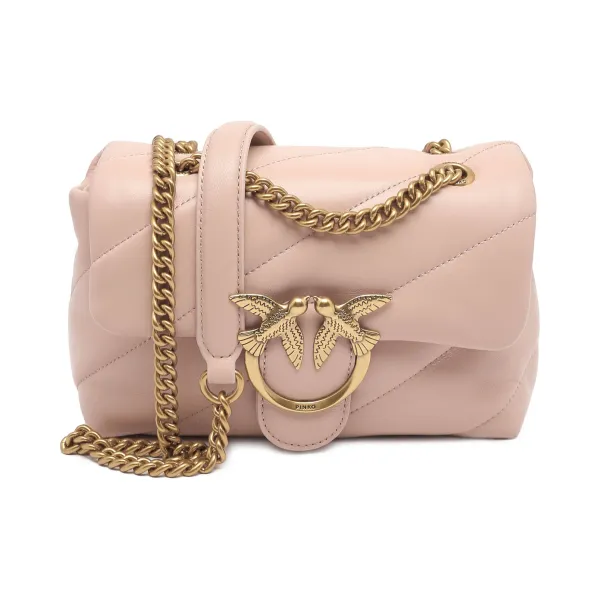 

Кожаная сумка через плечо Love Mini Puff cl Pltt Pinko, розовый