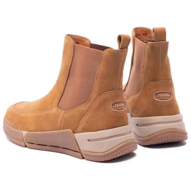 BATA Короткие женские челси-ботсы коричневые без подкладки, цвет Brown-Unlined — фото 2