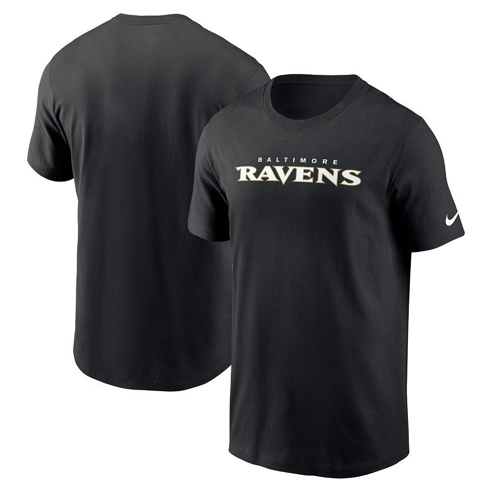 Мужская черная футболка Nike Baltimore Ravens Primetime Wordmark Essential, цвет Rav Black — фото 2