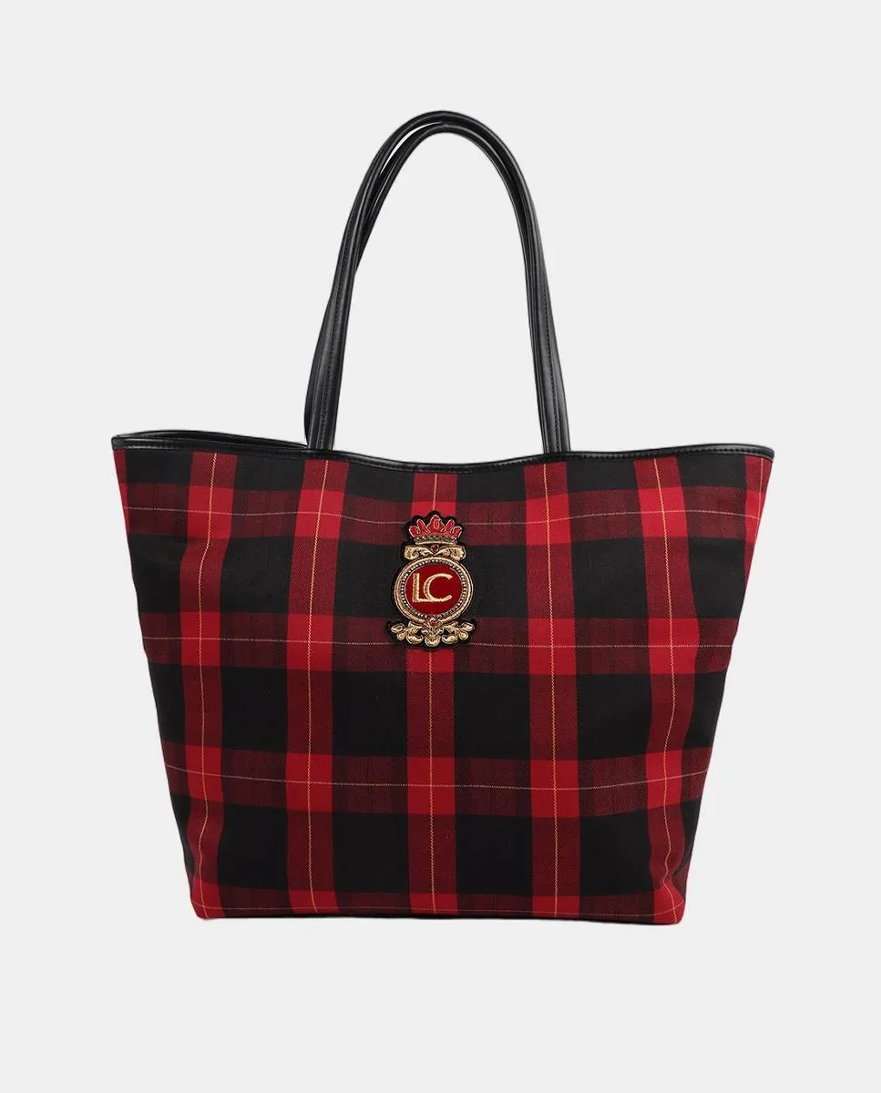 

Клетчатая сумка Сумка-шоппер с нашивкой с гербом Lola Casademunt, красный