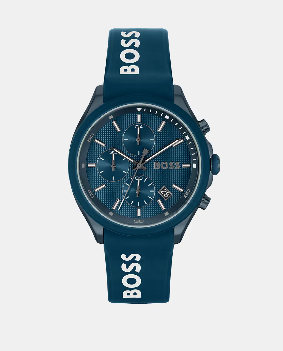 

Мужские часы Velocity 1514061 Синие силиконовые с хронографом Boss, синий