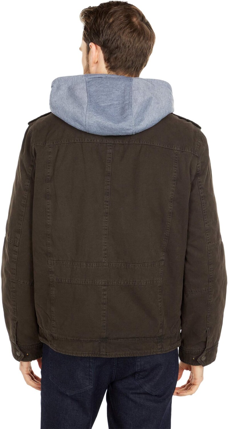 Толстовка Two-Pocket Hoodie with Zip Out Jersey Bib/Hood and Sherpa Lining Levi's, цвет Dark Brown — фото 3