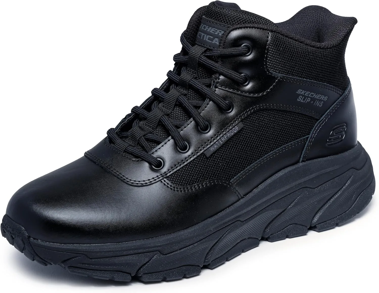 Мужские военные и тактические ботинки Skechers D'lux Jouney Sr Redron на шнуровке с эластичными шнурками, черный