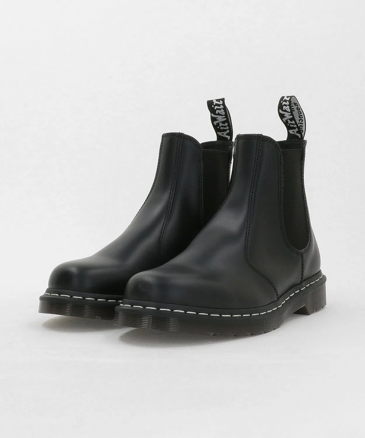Челси-ботинки Dr.Martens 2976 с белой строчкой, кожа, чёрные — фото 3