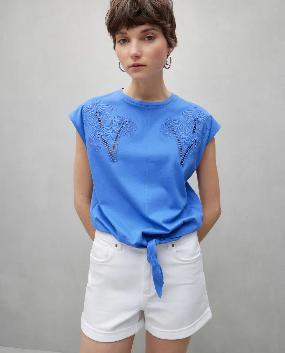 

Женская футболка без рукавов с узлом Easy Wear, цвет 400 Azul