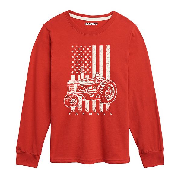

Футболка с длинным рукавом Boys 8-20 case ih farmall tractor american flag Licensed Character, Red