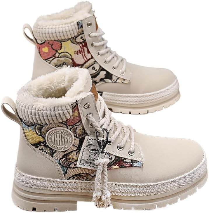 

Зимние мужские ботинки Hhhchpm, снегоступы, водонепроницаемые, с теплой меховой подкладкой, походные ботинки, шнуровка, прогулочные ботинки, противоскользящие, легкие, для улицы, ботильоны, бежевый