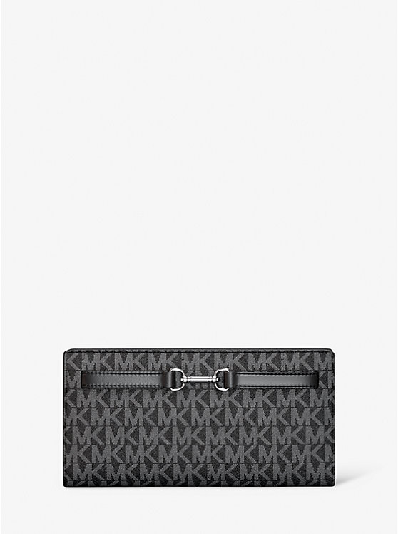 

Большой фирменный кошелек с логотипом Carson Michael Kors, черный