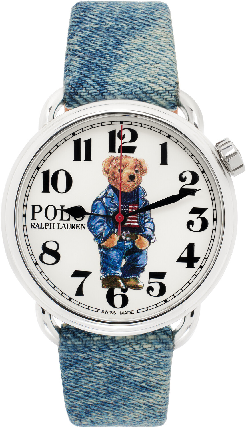 

Часы Polo Bear из серебристо-голубого денима Polo Ralph Lauren