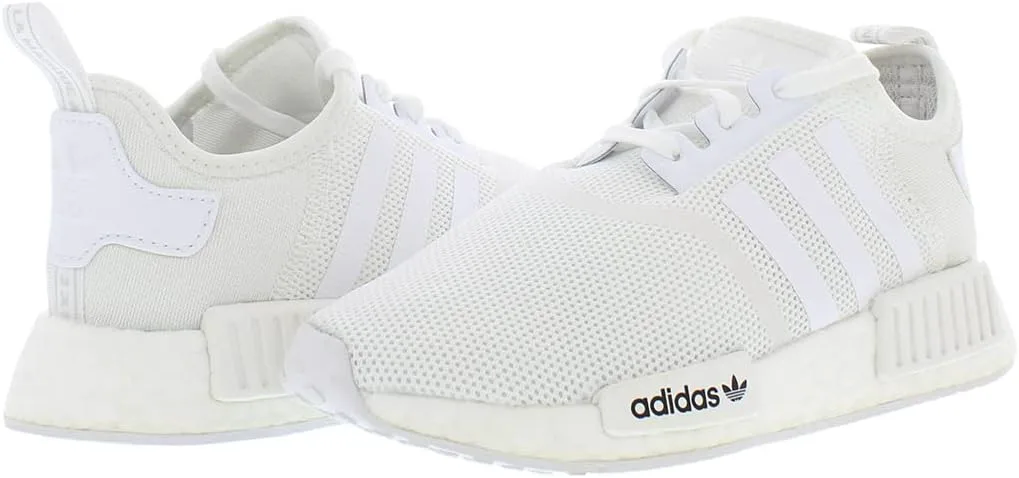 Детские кроссовки Adidas NMD R1 для девочек с шнуровкой - повседневные, фиолетовые, белый — фото 2