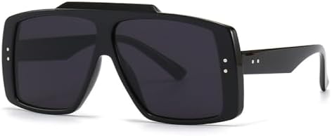 

Солнцезащитные очки в крупной квадратной оправе для женщин, винтажные солнцезащитные очки большого размера для мужчин, модные очки с плоской верхней частью и желтыми линзами MTZJH, C1