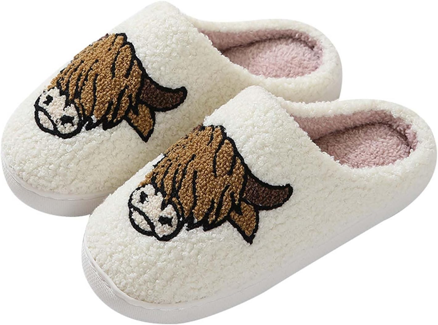 

Домашние тапочки для женщин и мужчин с милыми мультяшными животными, мягкие пушистые тапочки, теплые зимние тапочки для дома, нескользящие, уютные тапочки для спальни, для использования как внутри дома, так и на улице Wuyistar, белый