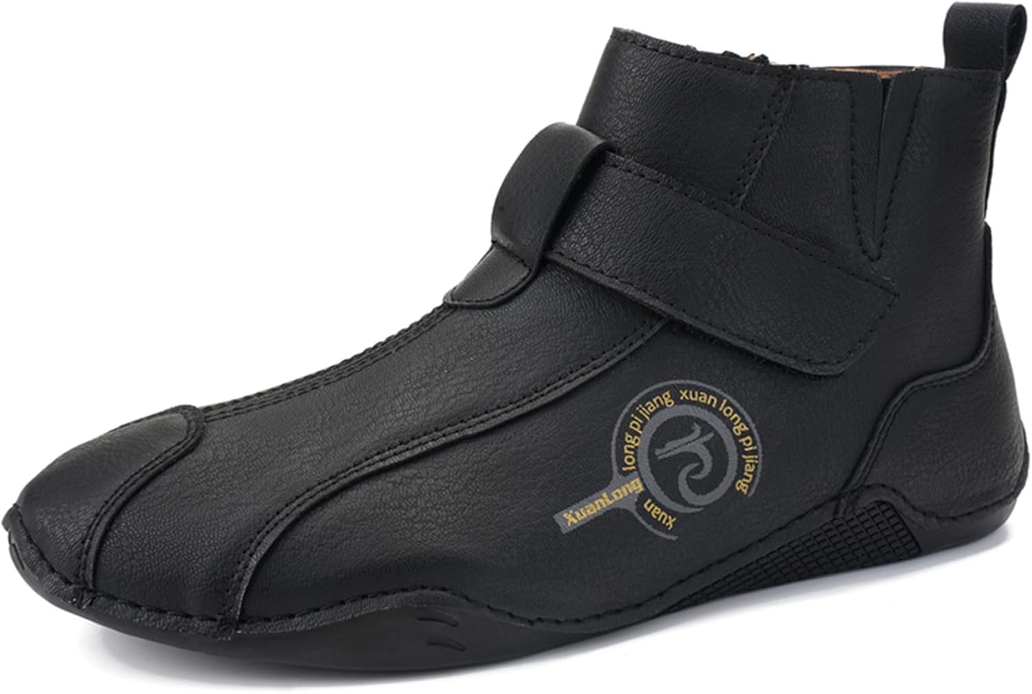 

Мужские водонепроницаемые кожаные высокие кроссовки Abborora, прогулочные, для походов, с утепленной подкладкой, повседневные чукка-бутсы для мужчин, черный