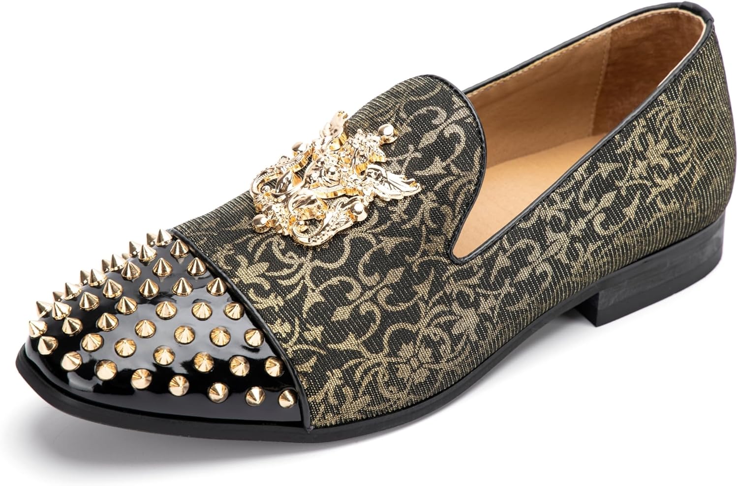 

Мужские бархатные лоферы Meijiana с металлическими украшениями, праздничные роскошные лоферы, золотой