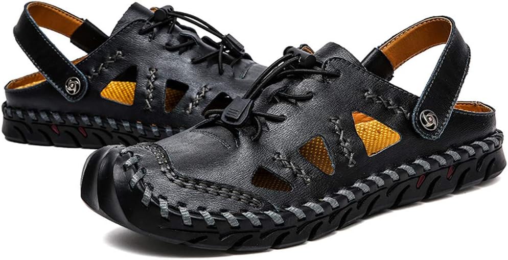 

Мужские сандалии для походов и кемпинга, спортивные повседневные кожаные дышащие сандалии-фишеры Yuper, черный