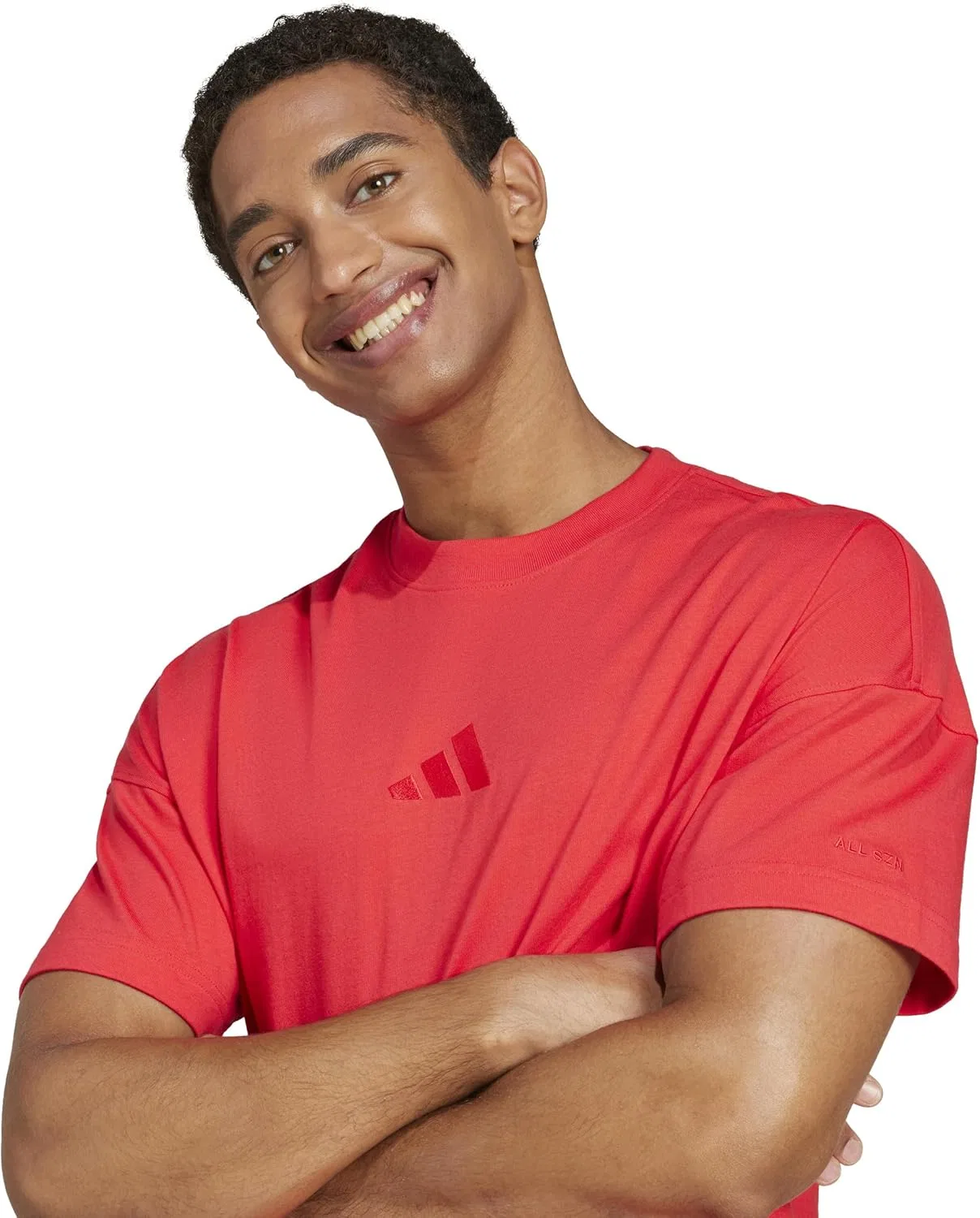 Футболка мужская свободная adidas, Pure Ruby — фото 4