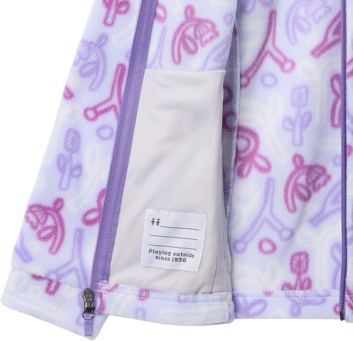 Columbia Youth Girls Benton Springs II Printed Fleece, Snowdrift Marker Made — фото 3