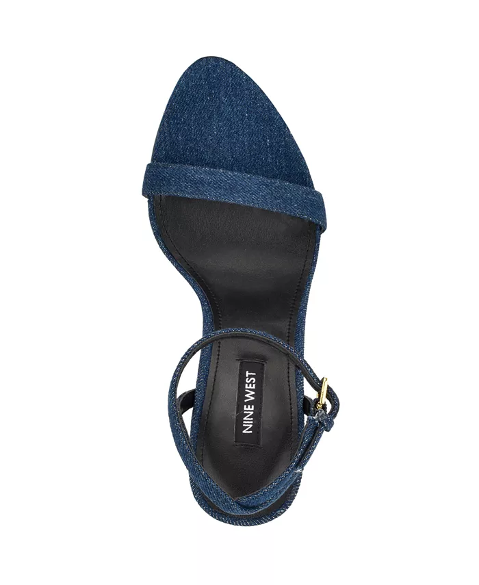 Женские босоножки Reina на шпильке с ремешком на щиколотке Nine West, синий — фото 4