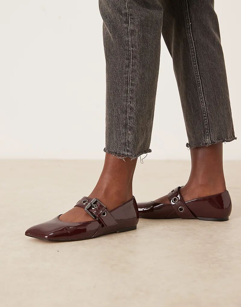 Балетки Lazarus Mary Jane от ASOS DESIGN в бордовом цвете