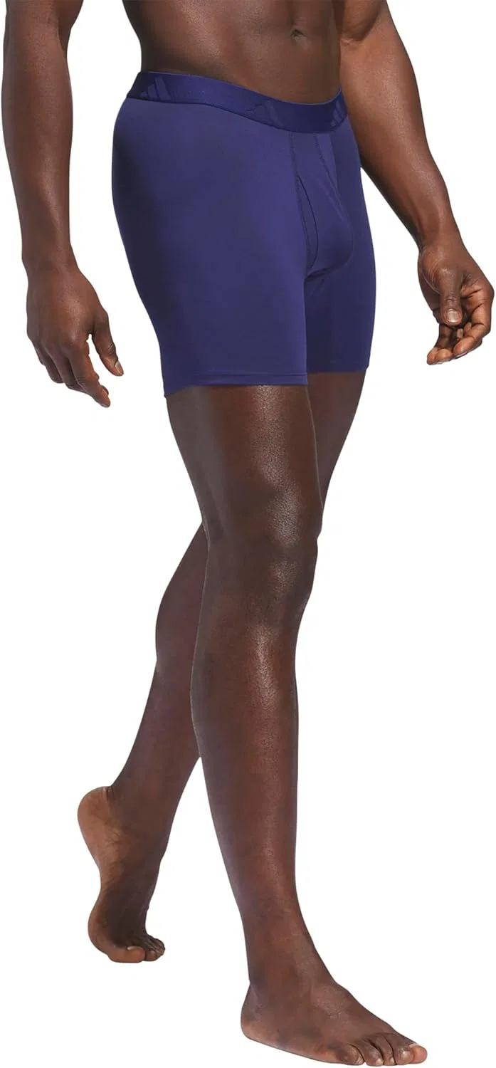 Комплект трусов Adidas Boxer Briefs or Trunks Premium Ultra Soft Comfort, 3 предмета, темно-синий/синий/серый меланж — фото 4