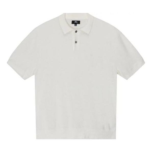

Футболка textured ss polo sweter 'bone' Stussy, белый