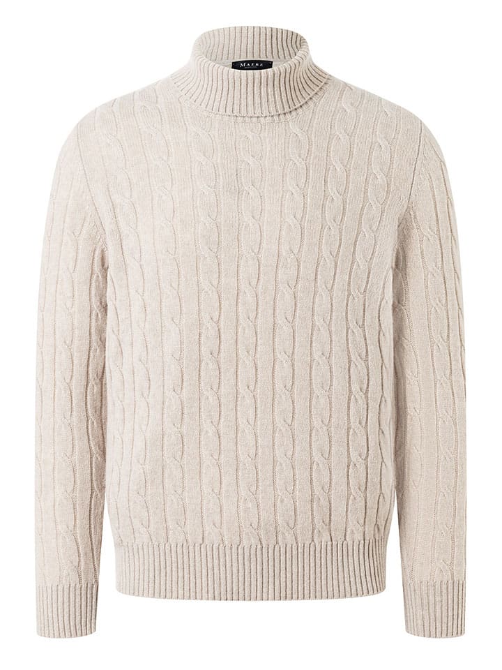 

Шерстяной свитер с высоким воротом песочного цвета Maerz Muenchen