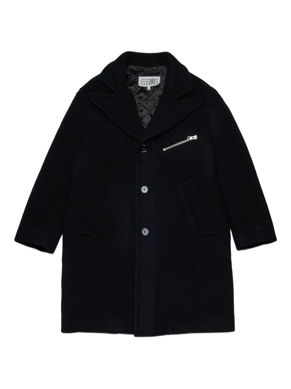 

Шерстяное пальто MM6 Maison Margiela Kids, черный