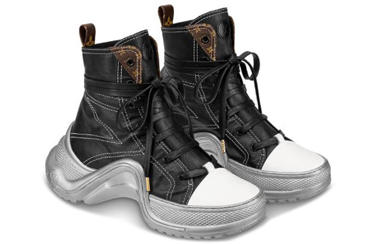 Кроссовки высокие Louis Vuitton Archlight 1.0, черный / белый / серебряный — фото 3